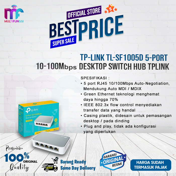 TP-LINK TL-SF1005D 5-Port 10-100Mbps Desktop Switch hub TPLINK