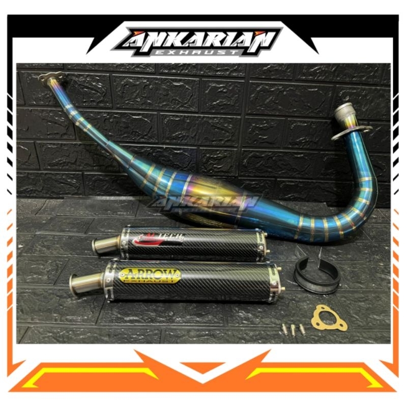 Knalpot RX King Repsol Bluemoon ARROW AI-TECH Stiker Carbon