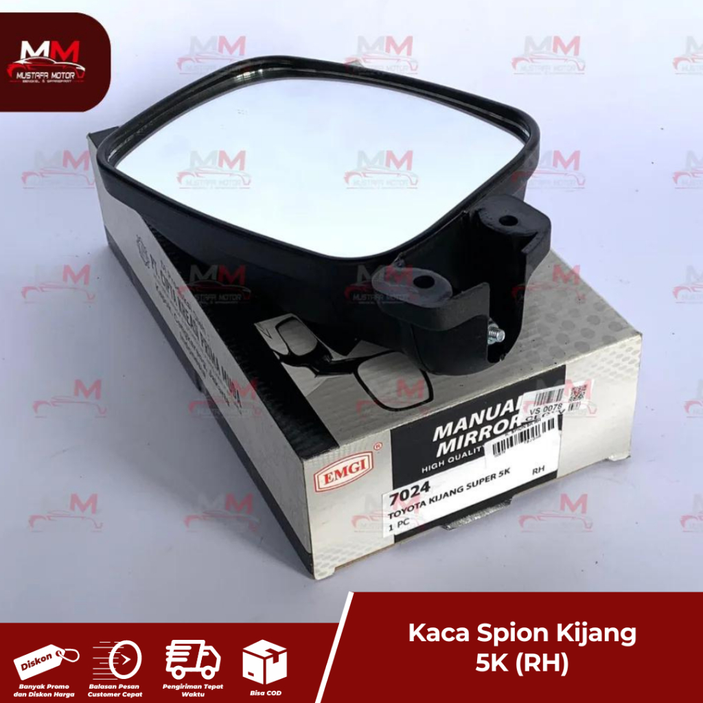 KACA SPION MIRROR TOYOTA KIJANG 5K GRAND/SUPER KANAN RH EMGI ORIGINAL