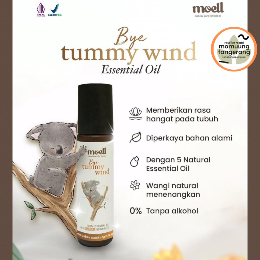 MOELL NATURAL ORGANIK ESSENTIAL OIL TUMMY WIND STUFFY NOSE CALM ME FIT ME BUG BITES FIRST CARE TANGERANG