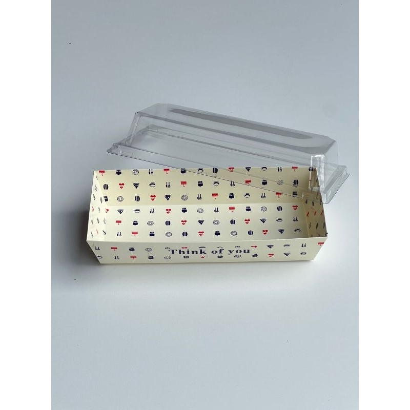 BOX ROTI DAN KUE + TUTUP MOTIF - PERSEGI PANJANG MIX ISI 10 PCS