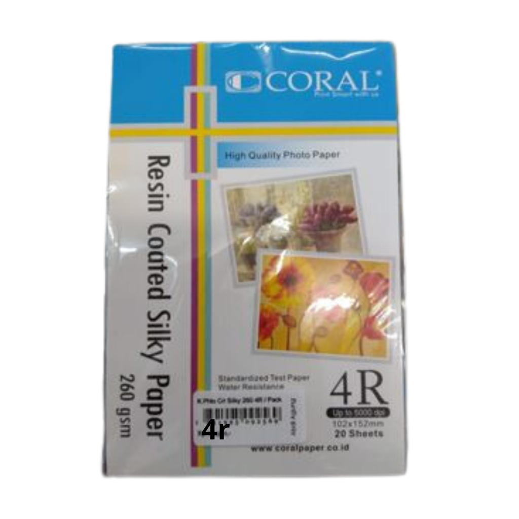 

Kertas Photo Coral Silky 260 Gsm 4R