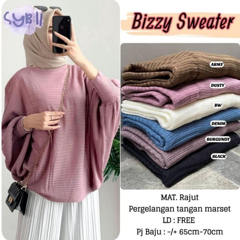 BIZZY SWEATER MILLANO BAJU BATWING RAJUT KNIT