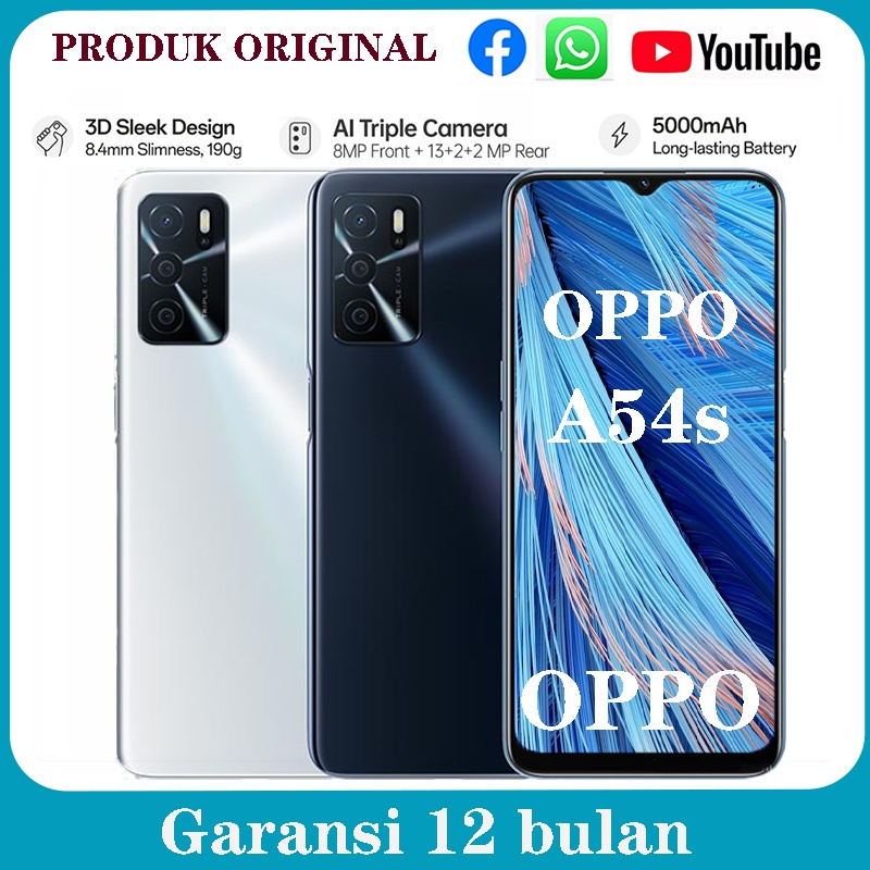 OPPO A54s (6gb+128gb) layar 6.52 inci MediaTek Helio G35 hp 5000mAh Garansi 1 tahun