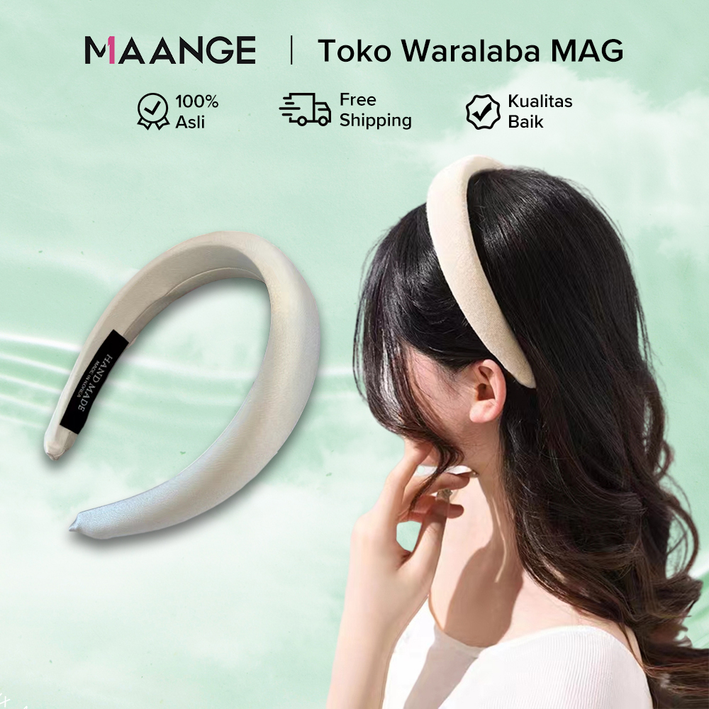 MAGEFY Bando Korea Wanita Lucu / Bando Aesthetic Dewasa / Aksesoris Kepala / Pita Rambut Bando Headband Spons Bando Warna Lebar Empuk Bandana Lembut 0261