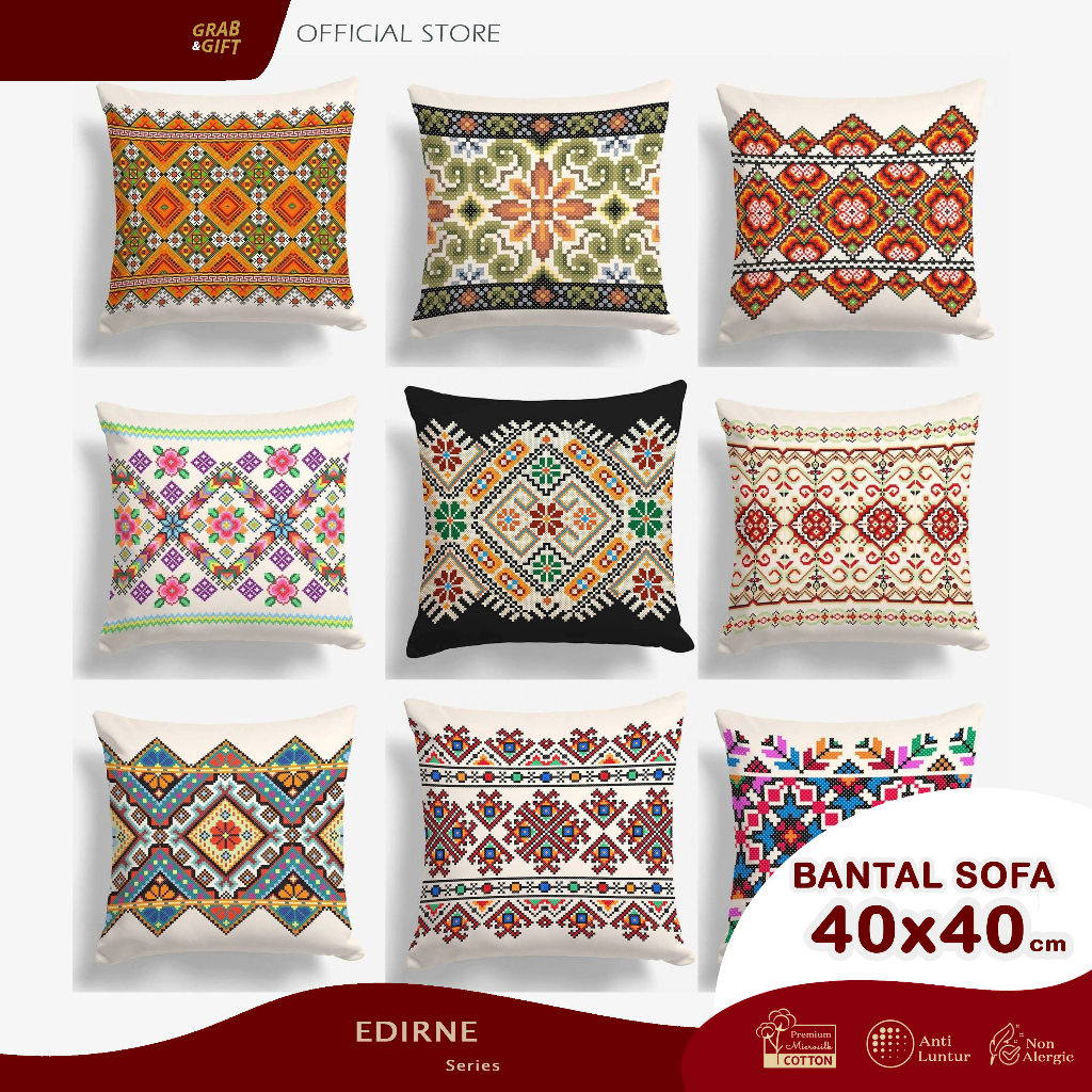 Bantal Sofa Print 40x40 cm Motif Turkish Edirne