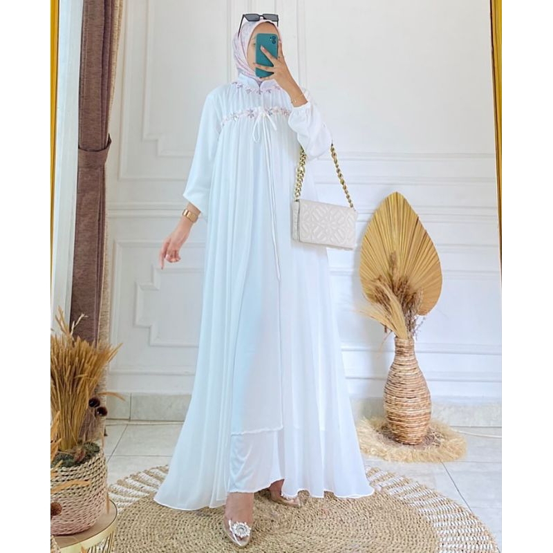Gamis Ozias Ceruty Helwa Putih