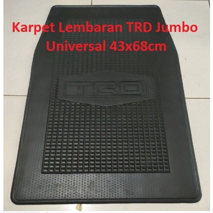 Karpet keset alas kaki mobil kabin lembaran TRD kecil segi empat Universal ukuran 43 x 55cm 1 lembar bahan karet cocok bagian belakang