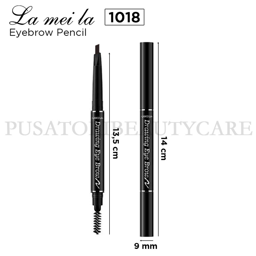 LAMEILA 1018 Eyebrow Pencil Waterproof Pinsil Alis Kepala Ganda