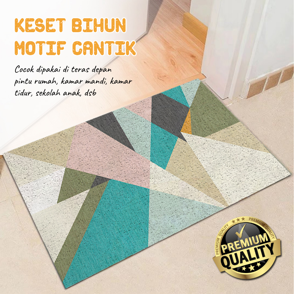 Keset Bihun Bermotif Cantik Ukuran 40cm x 60cm Bahan Plastik PVC Lembut Alas anti slip Kualitas Premium - D9A2