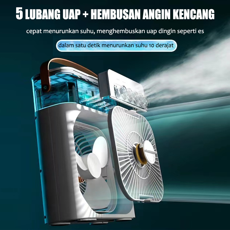 [ PPLUS ] Kipas Portable Air Cooler AC Cooling Fan Besar Angin Listrik Humidifikasi Semprotan Deskto