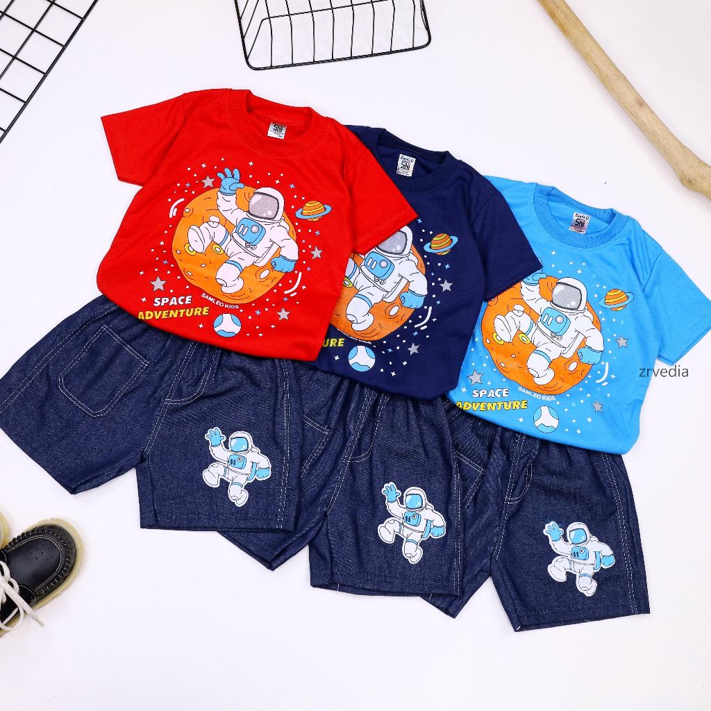 (SNI) Setelan Baby Kiddo uk 3-18 Bulan / Set Bayi Anak Laki [Export Class] Celana Lengan Bahan Kaos Adem Kiosbalitaaprillia