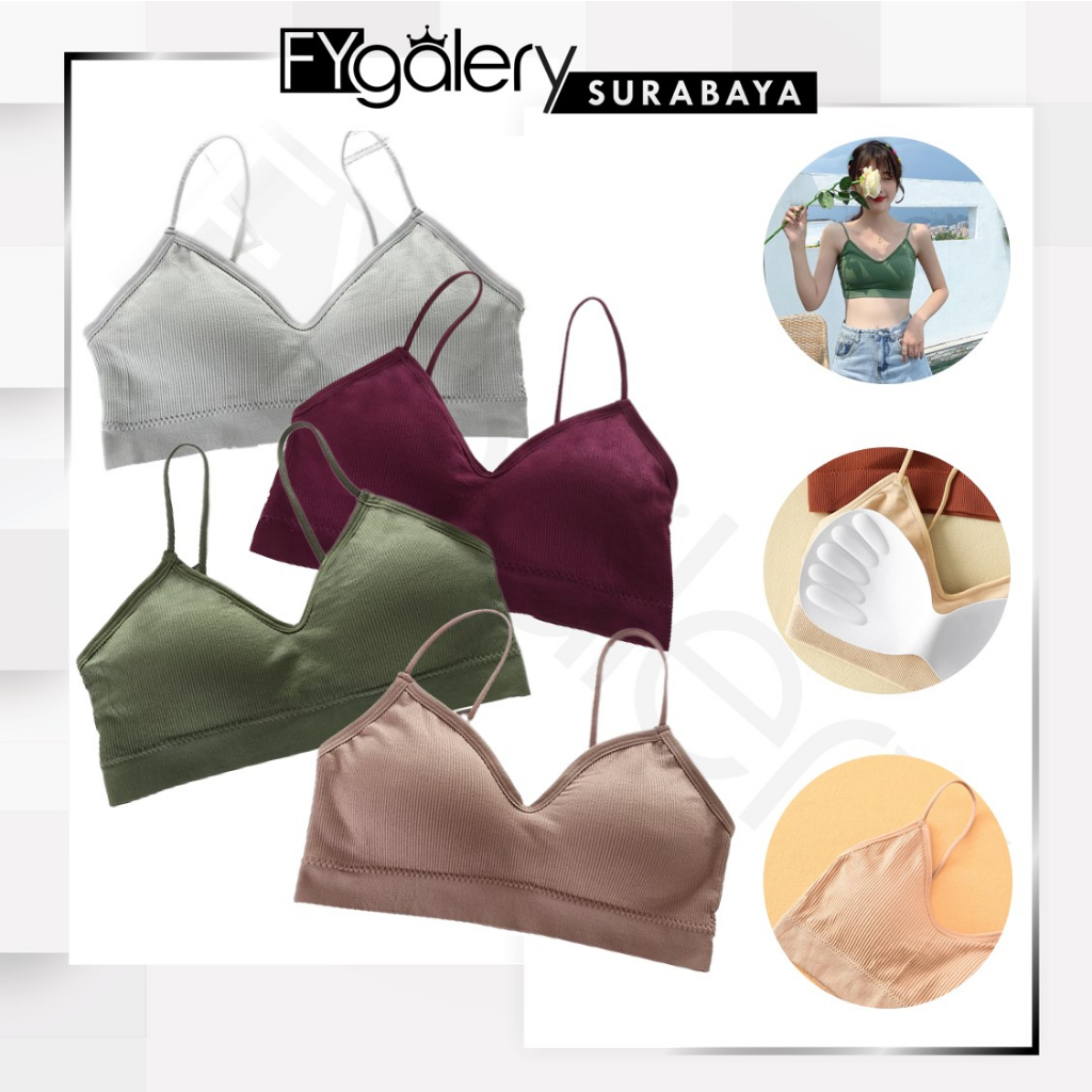 FYGALERYSURABAYA BRA539 Bra Wanita Tanpa Kawat Bahan Halus Pakaian Dalam bralette Push Up Elastis