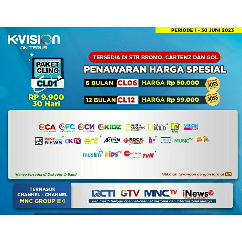 K VISION paket cling 1 tahun/360 Hari MNC GROUP KVISION CL12