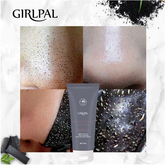 GIRLPAL Charcoal Blackhead Remover Mask 100g Peel Off Masker Wajah ​Hidung - Pembersih Komedo Deep Cleaning Oil Control