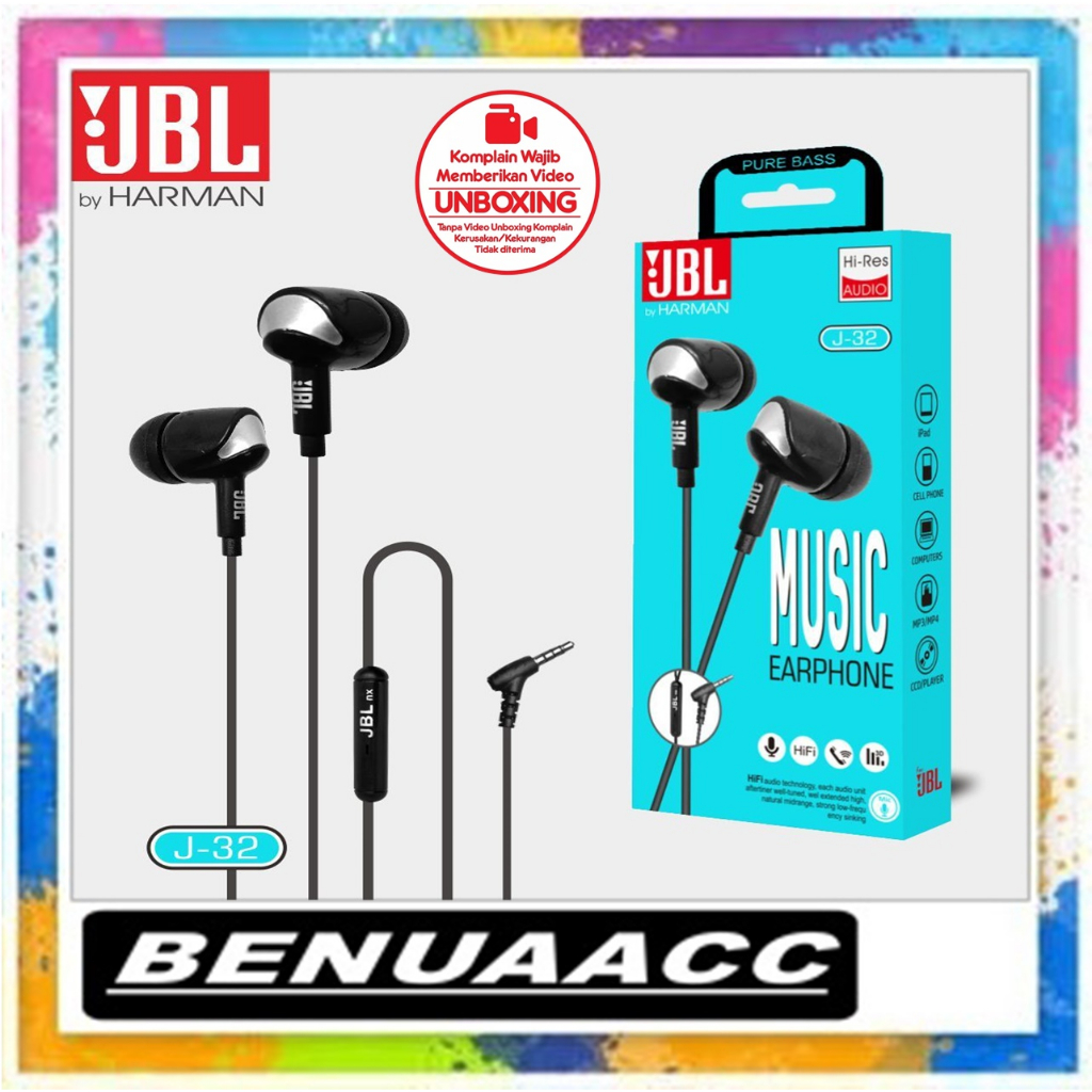 (ba) HF HEADSET JBL J-32 MUSIC SUARA BAGUS