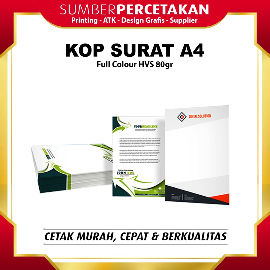 

Cetak Kop Surat A4 - Full Colour HVS 80gr
