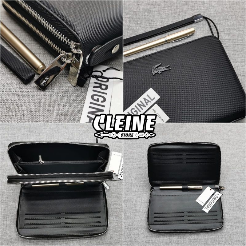 Handbag Clutch Pria Wanita Leather Black