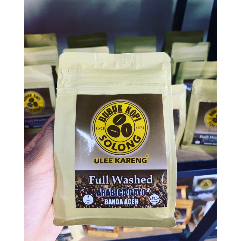 

Bubuk kopi Arabica Full Washed 125 gr Solong Ulee Kareng