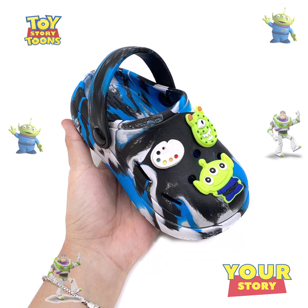 Sandal Baim Anak Stiker Toy Motif Loreng Lucu Kekinian Tali Belakang Uk.20-31