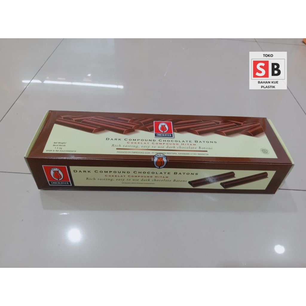 

TULIP DARK COMPOUND CHOCOLATE BATONS STICK 250GR & 1.5KG/ STIK BATANG STABLE