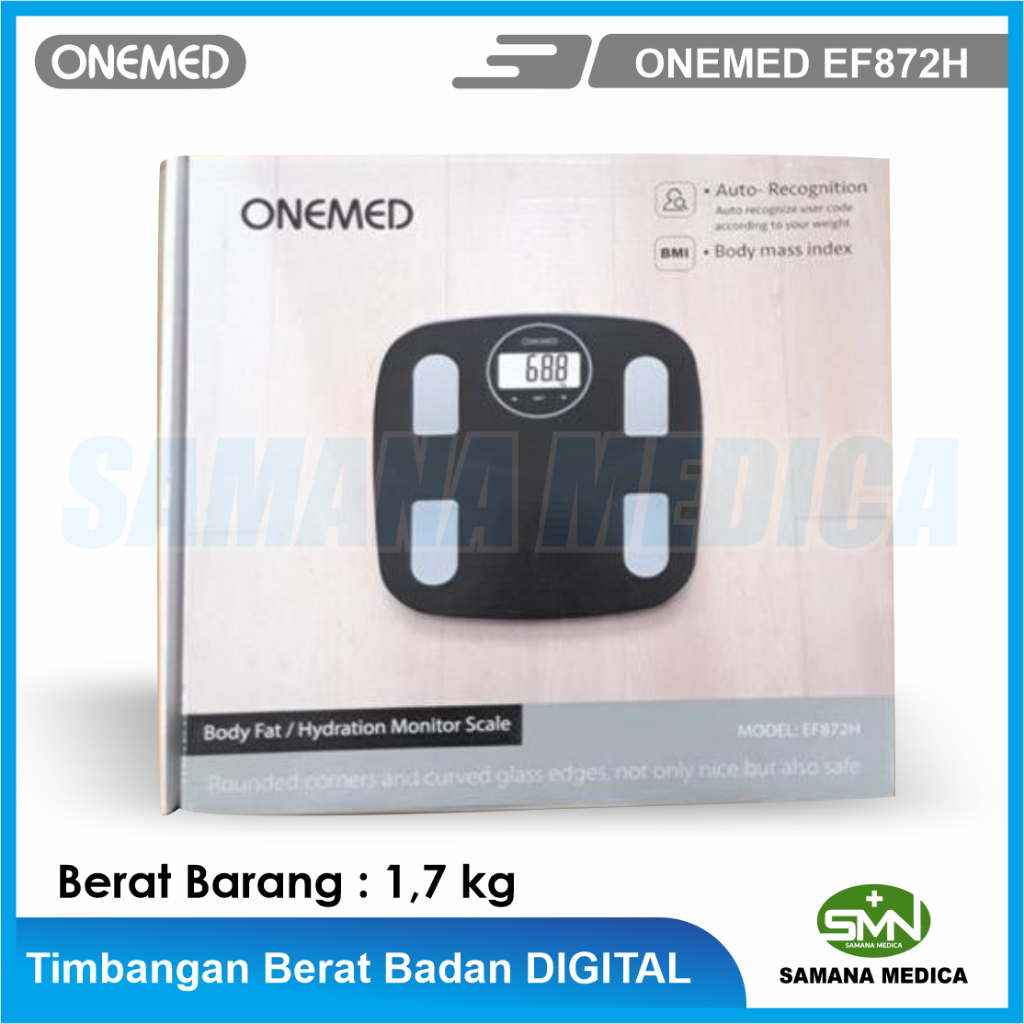 Timbangan Berat Badan Digital ONEMED EF872H - Pengukur Indeks Massa Tubuh (BMI) - ada 3 pilihan Warna