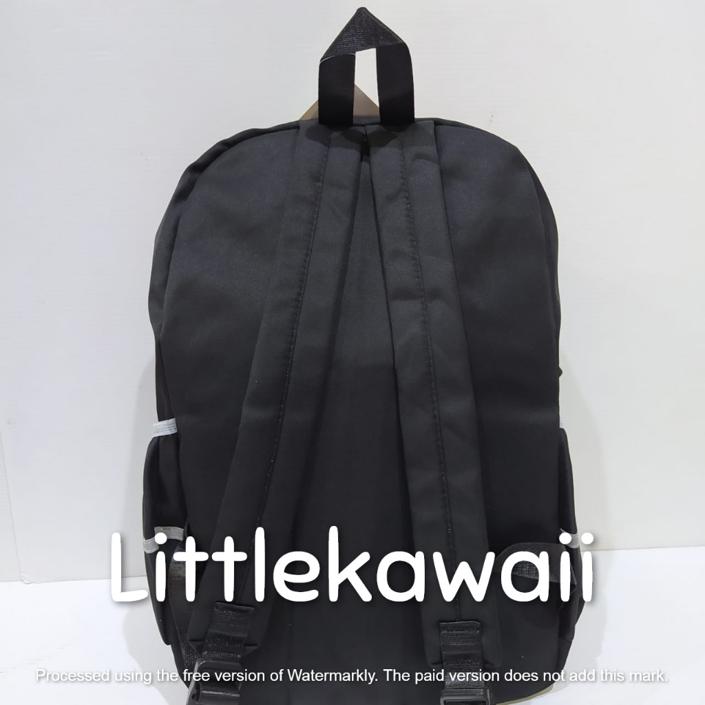 LK/Tas Ransel Laptop Backpack Parasut Sekolah Fashion Korean Style Anak Remaja Dewasa Sleep Bear Love Kantong Depan Import