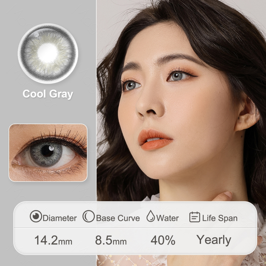 Magister softlens gray (COD)Sepasang lensa kontak softlens dubai berwarna diameter 14.5MM soflen mata soflen soplen murah soflen normal softlens hitam