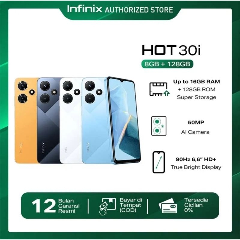 Infinix Hot 30i 8/128GB Camera 50MP Garansi Resmi