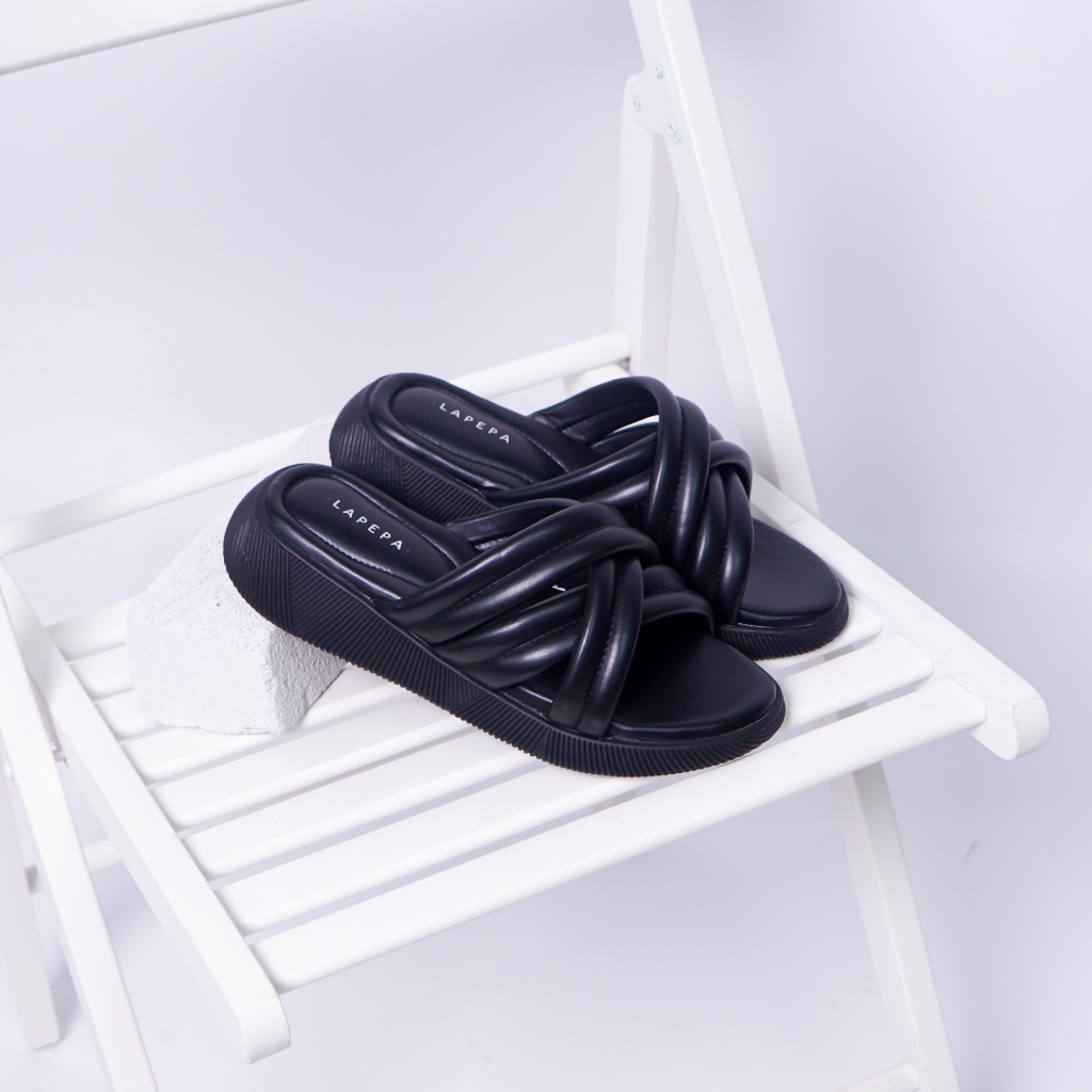 Adarastore - Lapepa TARA Sandal Selop Wanita Sendal Casual Cewek Flat Silang Kekinian