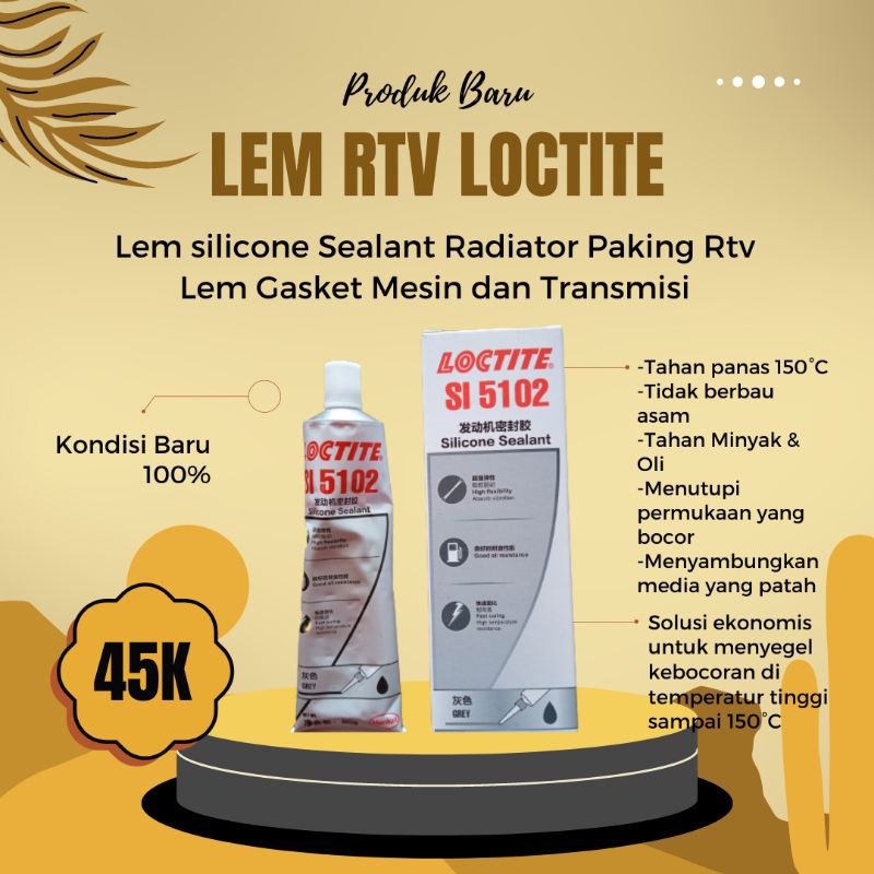 LEM SILICON TAHAN PANAS SI 5102 LEM TRANSMISI ATAU MESIN MOBIL