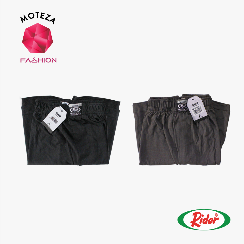 ISI 3 pcs- Celana Dalam Pria Boxer - RIDER Premium R 812 B - Hitam Abu