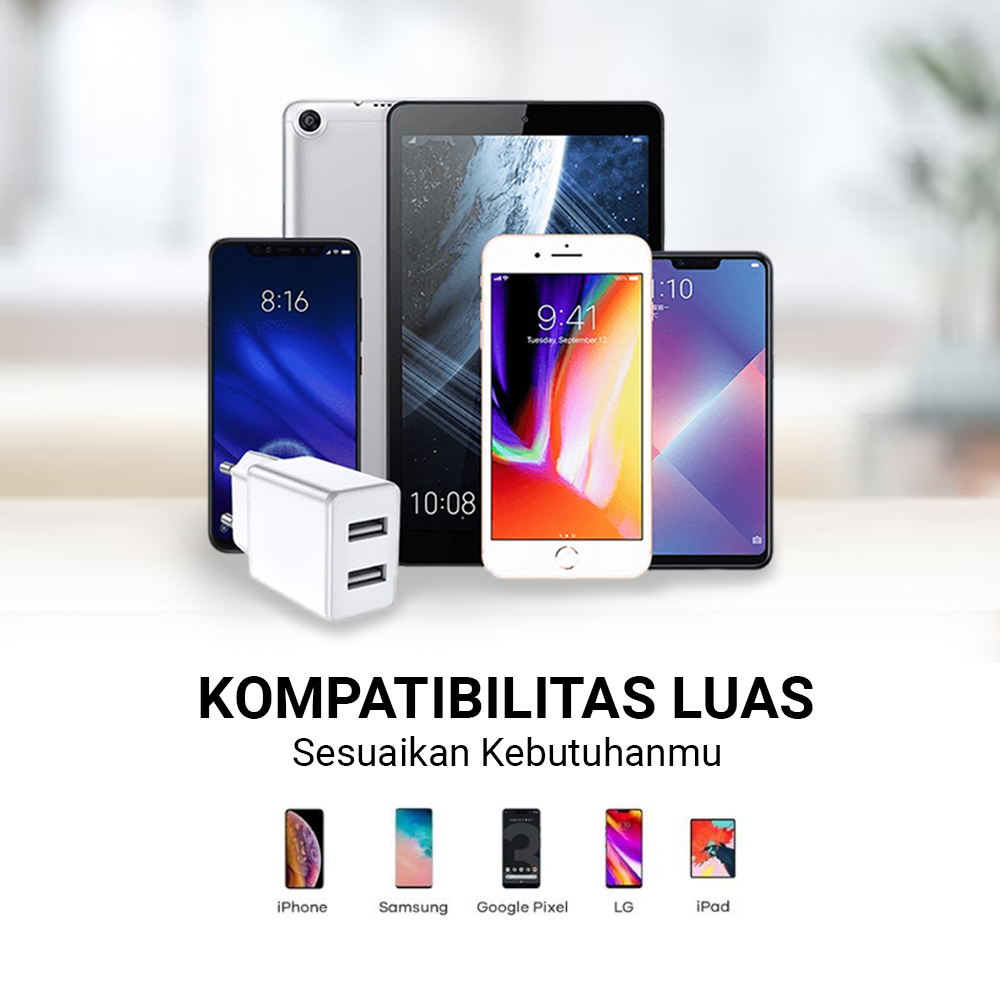 Halluna Kepala Charger Fast Charging 2in1 Quick Charge 3.0