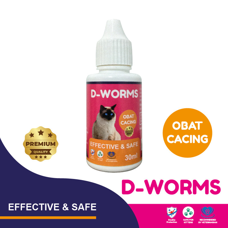 Obat cacing Kucing D WORMS effective &amp; save 30 ML