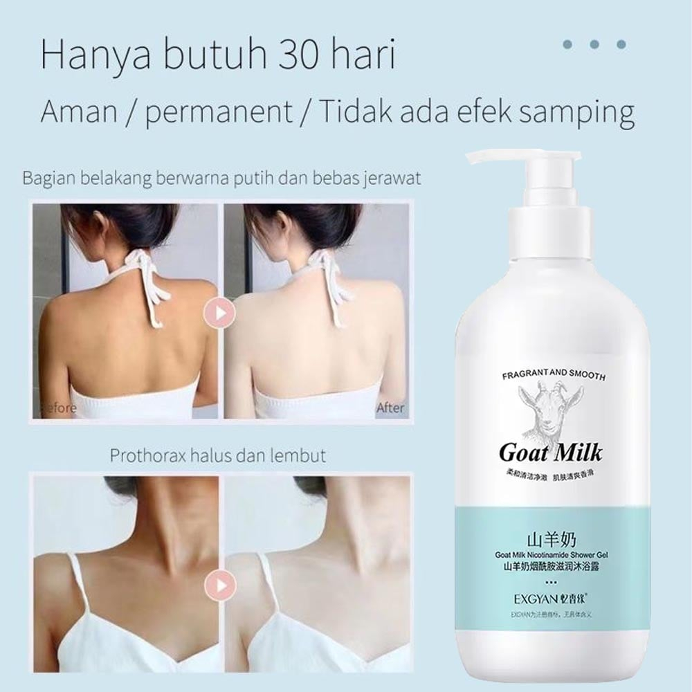 Beauty Jaya - Sabun Pemutih Badan Exgyan Goat Milk Shower Gel Sabun Mandi Cair Whitening