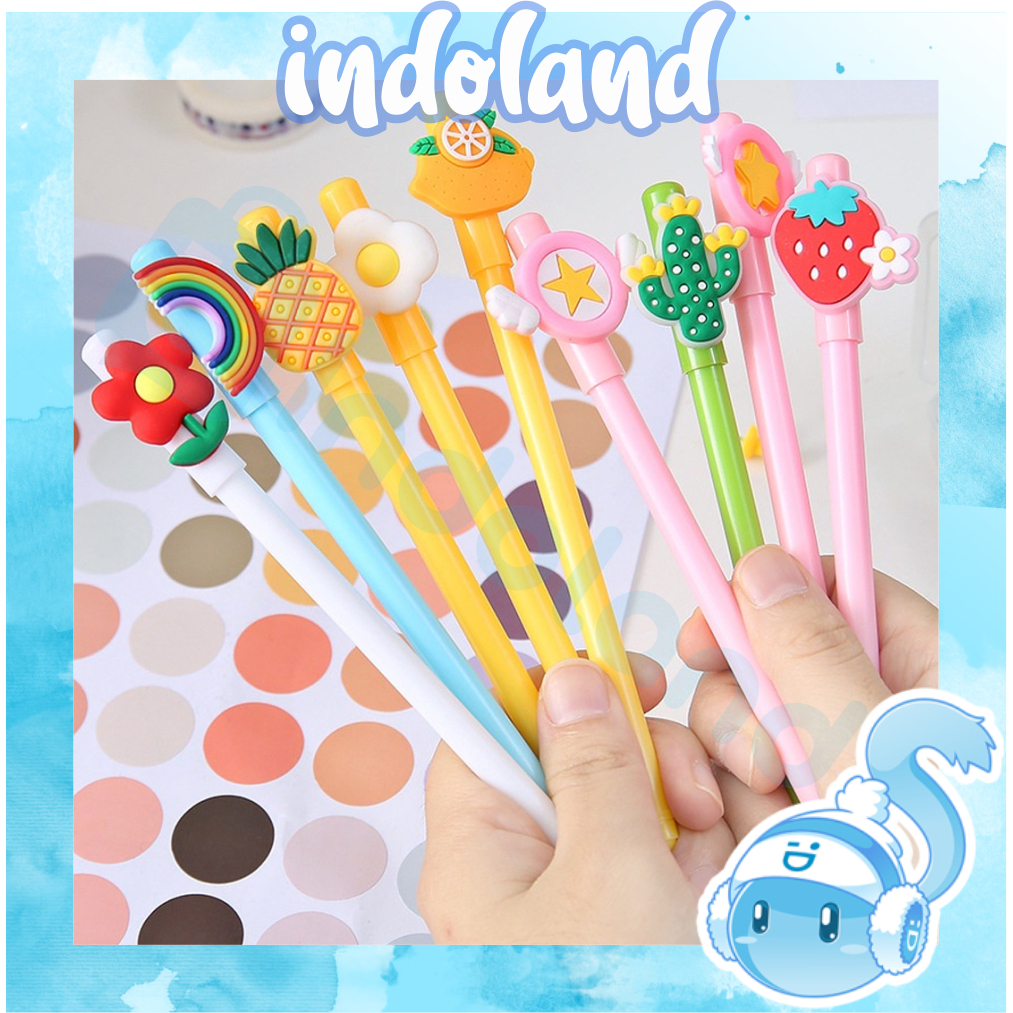 

☀ INDOLAND ☀ Pulpen Karakter Kartun Buah Pena Gel Motif Karakter Lucu Pen Cute Student Japanese S070