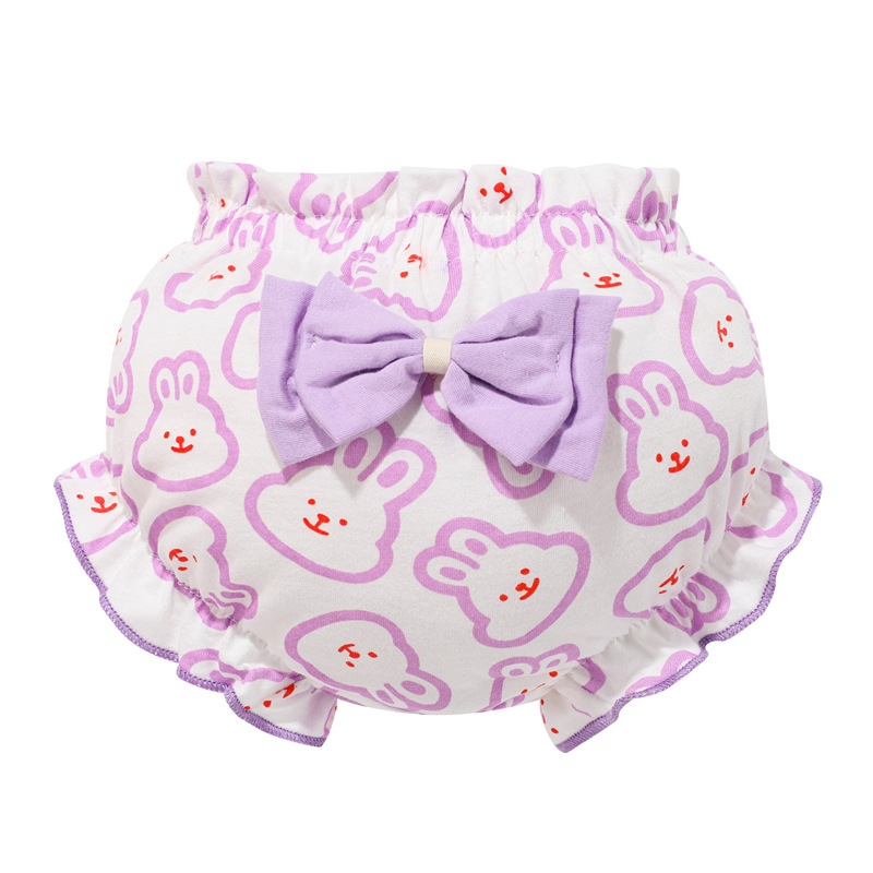 CELANA dalam katun anak motif pita double/motif peach kelinci ungu