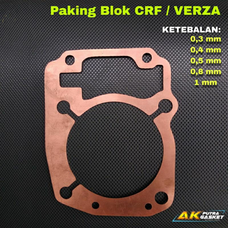 Paking Blok Tembaga CRF , VERZA / Packing Perpak Gasket Honda VERZA