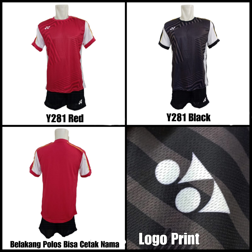 Setelan Badminton All England Fajar Rian Y281 Y282 || Kaos Baju Bulutangkis Atasan Dan Celana Set Dewasa Y281 Y282 Unisex