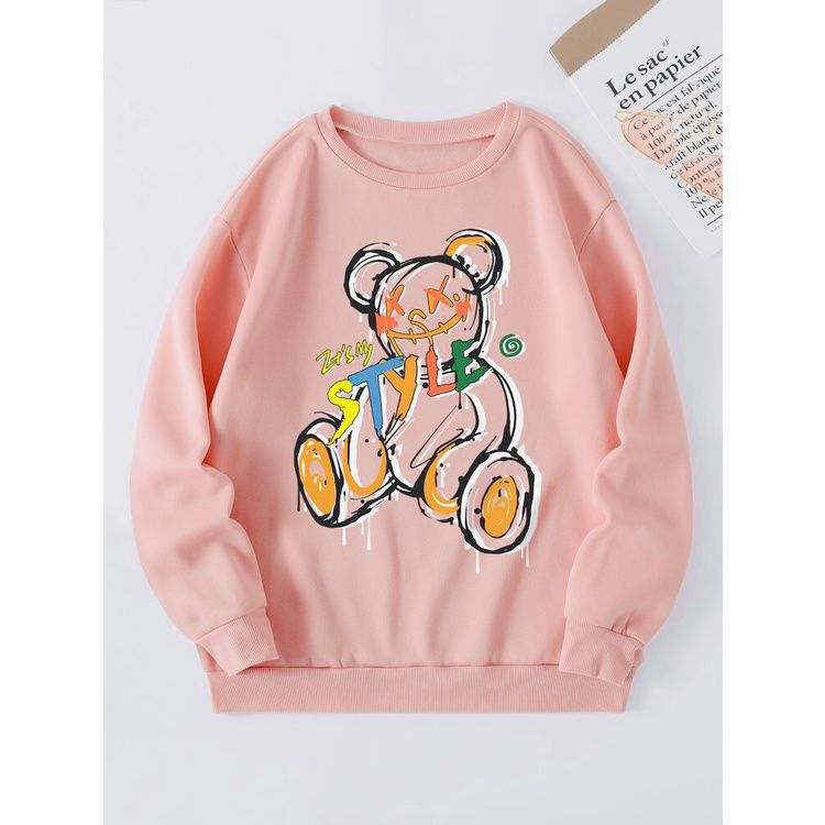 BEAR STYLE SWEATER || Sweater Crewneck Wanita Oversize Size M - XXL