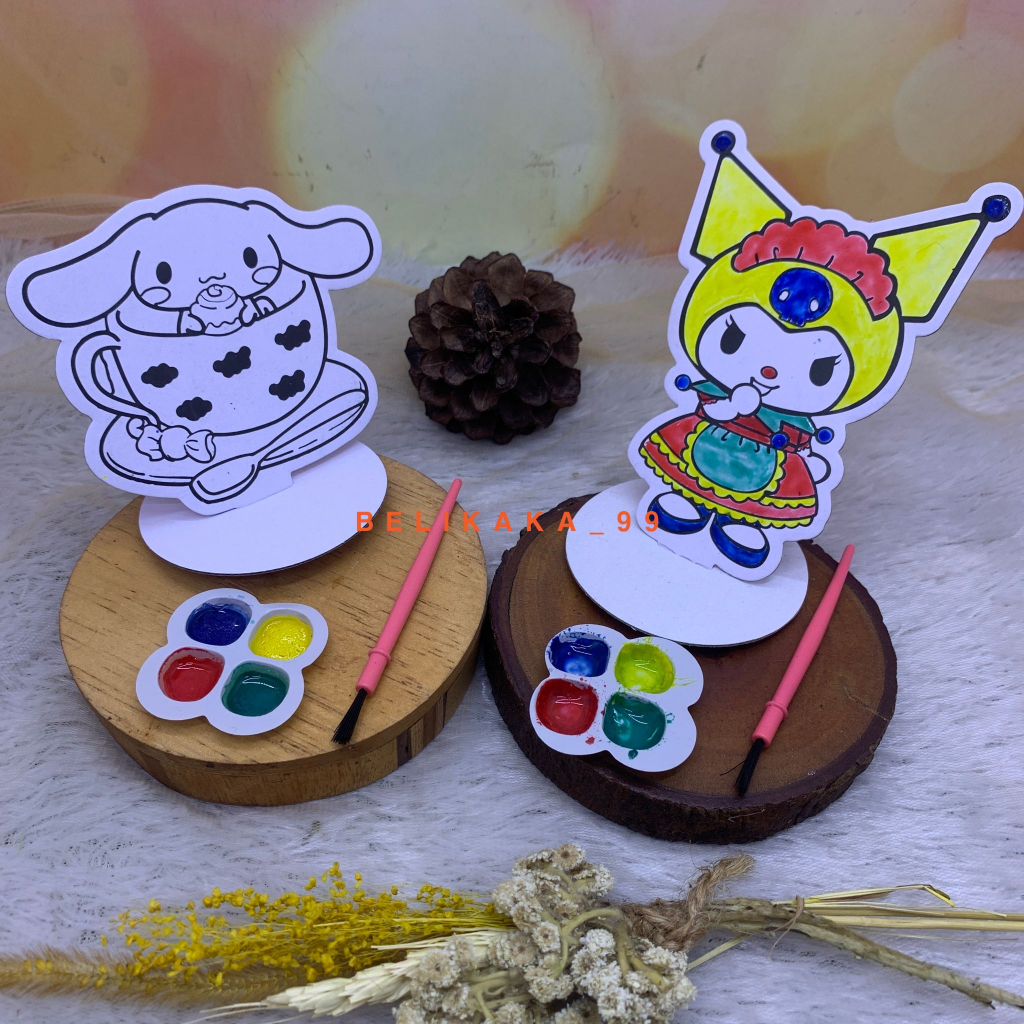 (24 SET) MAINAN DIY BELAJAR MELUKIS GAMBAR CAT AIR ANAK MOTIF SANRIO / MAINAN EDUKASI ANAK MEWARNAI DENGAN CAT AIR / DIY PAINTING KIDS / WATERCOLOR PAINTING