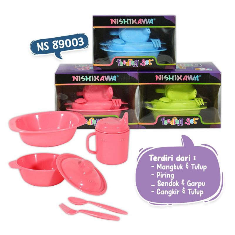 Nishikawa Feeding Set NS 89003 / Set Tempat Makan Bayi / Set Alat Makan Bayi / Set Piring Makan Bayi