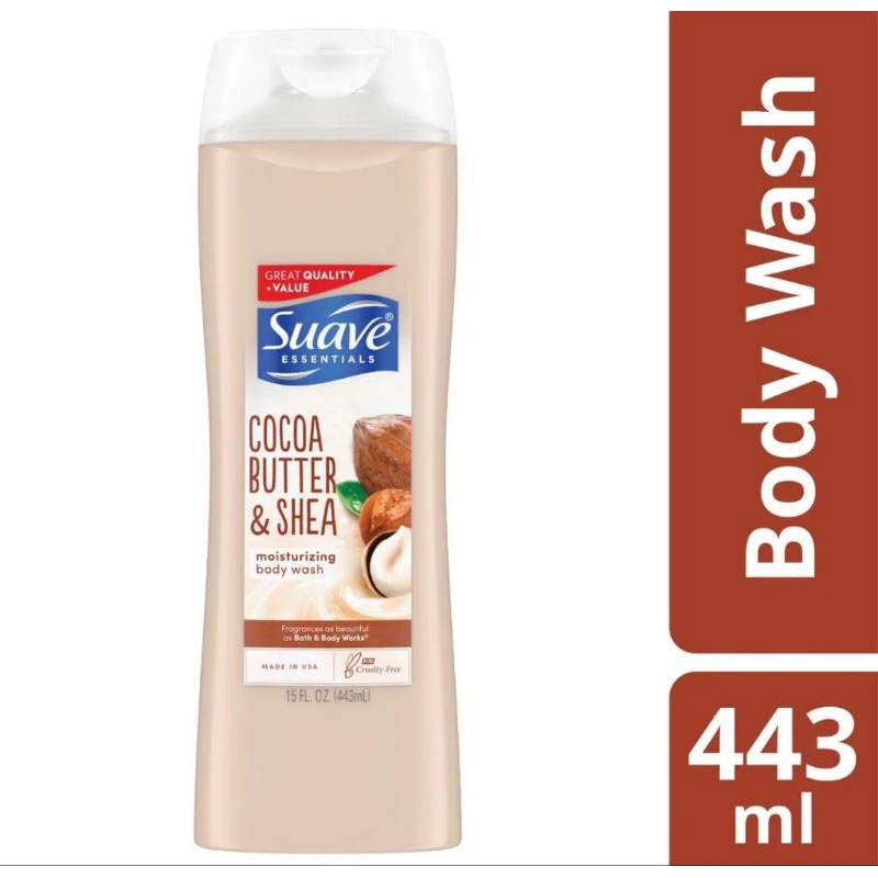 Suave Essentials Body Wash Cherry blossom 443ml / sabun mandi suave cream