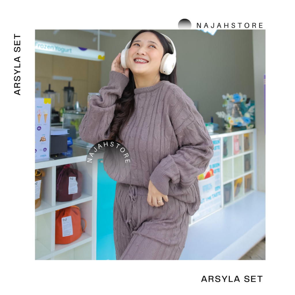 najahstore_officials Arsyla sweater dan celana set wanita