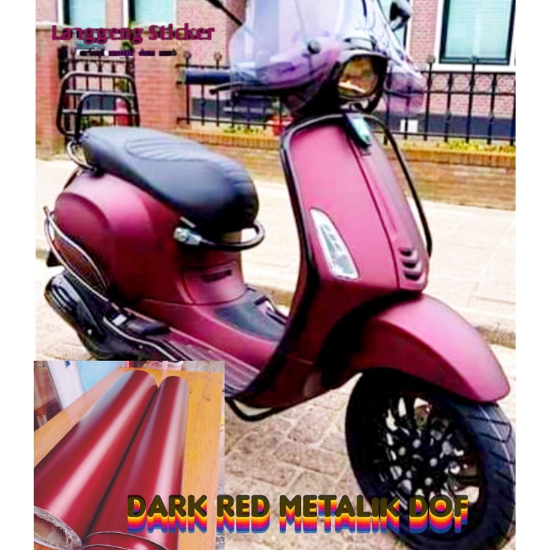Stiker Skotlet Motor Warna Dark Red Doff Satin Sticker Scotlet Merah Tua Metalik krom Doff Scotlite 