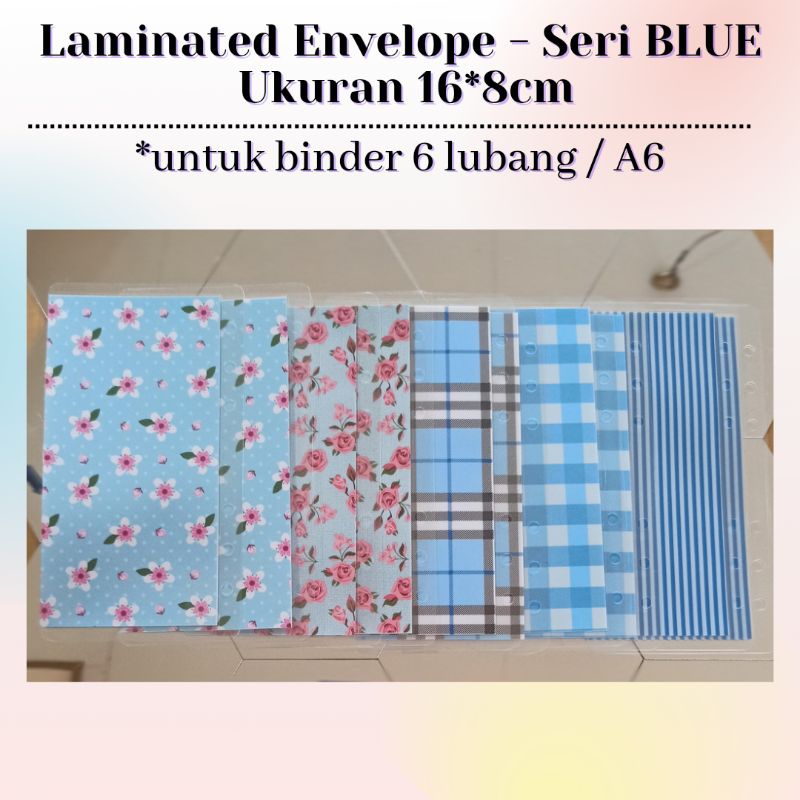 

Laminated Cash Envelope A6 - Seri Warna Biru | Amplop Uang Sinking Fund