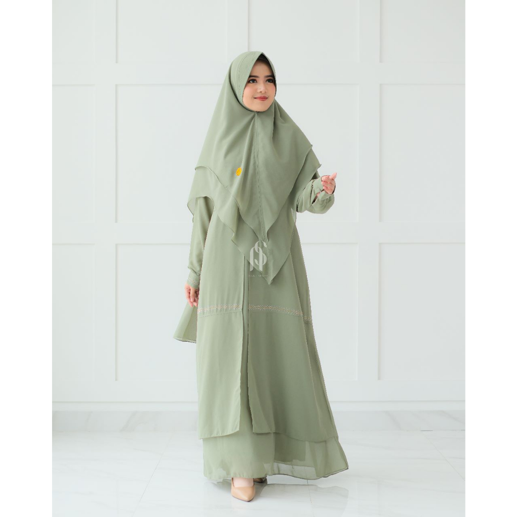 GAMIS CERUTY BABYDOLL SET KHIMAR NANABIL BY NS NISA BUSANA DAN SYERILA SET HIJAB SYARI