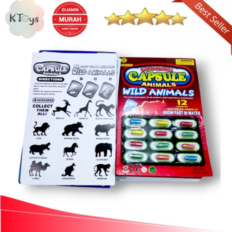 mainan anak kapsul rendam amazing capsule dinosaurus, zoo, sea animal, transport dan unicorn