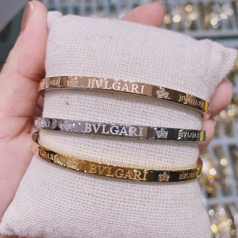 Gelang Titanium asli Set isi 3pc Bahan tebal kilau mirip emas asli Premium Quality Anti karat anti alergi Stainless steel  ori G0299