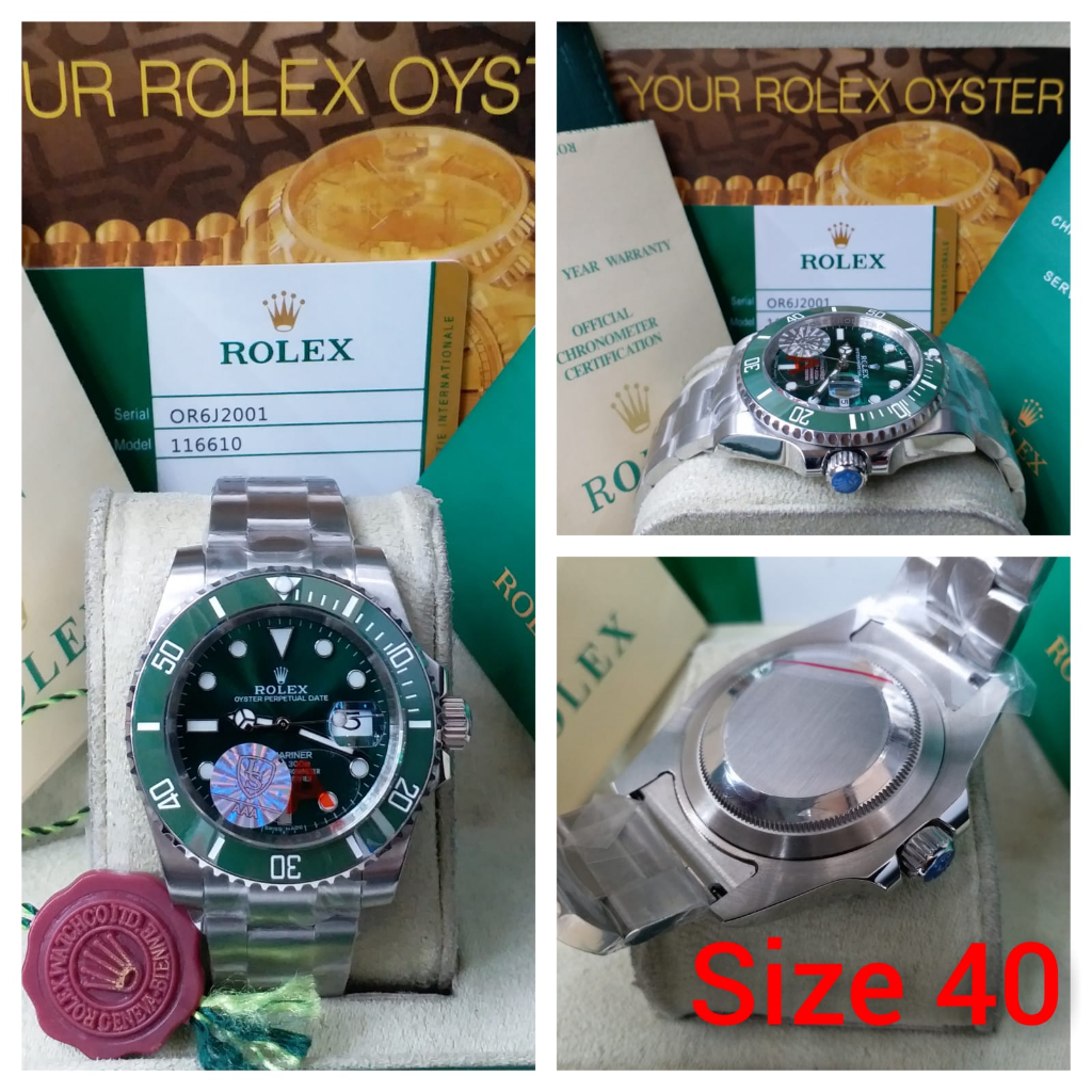 Jam Pria Rolex Submariner automatic Original Premium Green 40MM Fullset